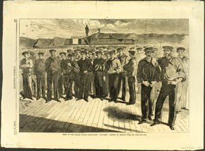 Tripulação do saveiro a vapor dos Estados Unidos "Colorado" embarcado em Boston, junho de 1861 de Winslow Homer