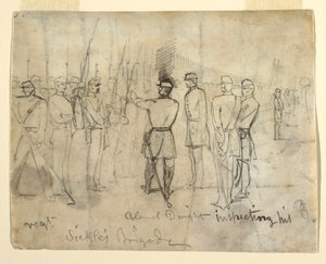 Desenho
Desenho, Coronel William Dwight, Jr. Inspeccionando o seu Regimento, 1862 de Winslow Homer