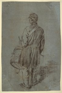 Desenho, Baterista visto de costas, provavelmente 1864 de Winslow Homer