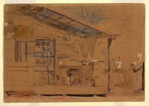 Desenho, Casa com alpendre, ca. 1858-60 de Winslow Homer