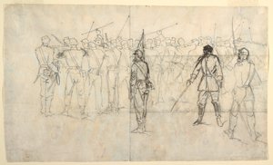 Desenho, exercício de espingarda de infantaria, Regimento de Sickles, 1862 de Winslow Homer