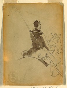 Desenho, Lanceiro a cavalo, 1862 de Winslow Homer