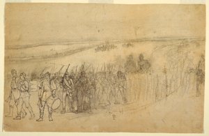 Desenho, Coluna de Infantaria em Marcha, ca. 1862 de Winslow Homer
