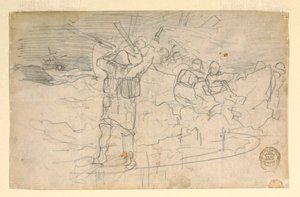 Desenho, Luz vermelha, provavelmente 1883 de Winslow Homer