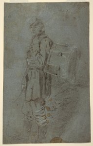 Desenho, Vista lateral de um baterista, ca. 1864 de Winslow Homer