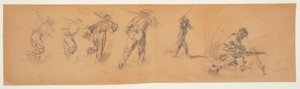 Desenho, Estudos de soldados, 1863-65 de Winslow Homer