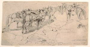 Desenho, Estudo para "Mount Washington" e "The Summit of Mt. Washington", 1869 de Winslow Homer