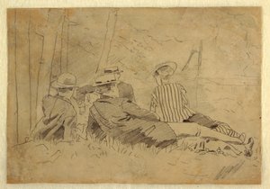 Desenho, Estudo para "The Fishing Party", ca. 1869 de Winslow Homer