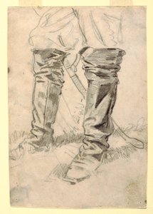 Desenho, Estudo das botas de um oficial de cavalaria, 1862-64 de Winslow Homer