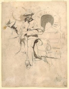 Desenho, Estudo de um condutor de autocarros afro-americano, ca. 1864 de Winslow Homer