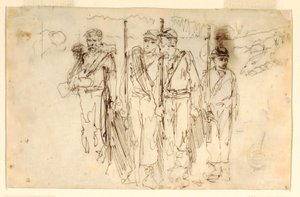 Desenho, The Walking Wounded, 1861-62 de Winslow Homer