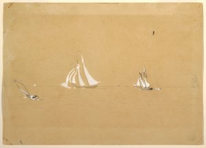 Desenho, Duas escunas, 1880 de Winslow Homer