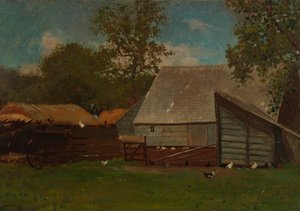Quinta com patos e galinhas de Winslow Homer