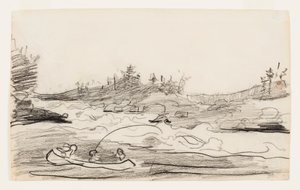 Pescadores nas corredeiras de Winslow Homer
