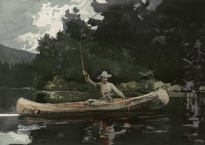 Pesca no Bosque do Norte, publicado por L. Prang & Co., 1896 de Winslow Homer