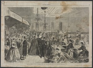 Grande feira realizada na City Assembly Rooms, Nova Iorque, em dezembro de 1861, para ajudar os pobres da cidade de Winslow Homer