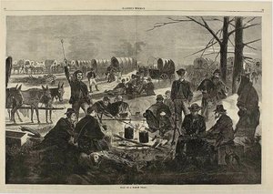 Paragem de um comboio de vagões de Winslow Homer