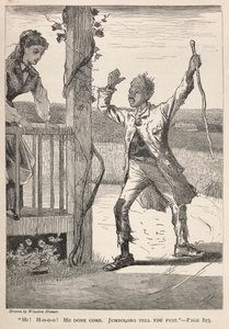 "Olá! H-O-O-O!  Ele já chegou.  Jumboloro diz-te primeiro." de Winslow Homer