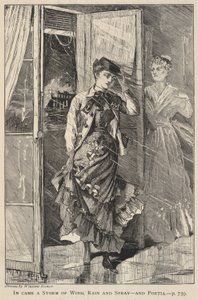Levantou-se uma tempestade de vento, chuva e borrifos - e Portia, de The Galaxy, dezembro de 1869 de Winslow Homer