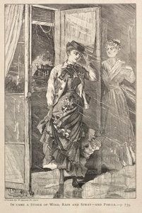 Veio uma tempestade de vento, chuva e spray - e Portia, 1869. de Winslow Homer