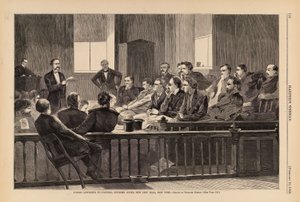 Jurados a ouvir o advogado, Supremo Tribunal, Nova Câmara Municipal, Nova Iorque, de Harper