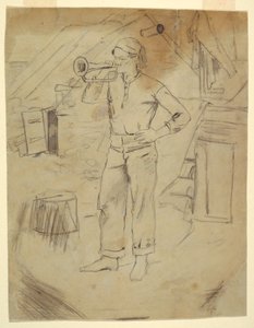 Homem usando boné de Zouave de Winslow Homer