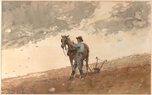 Homem com cavalo de arado de Winslow Homer