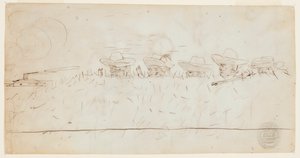 Homens olhando por terraplanagem de Winslow Homer
