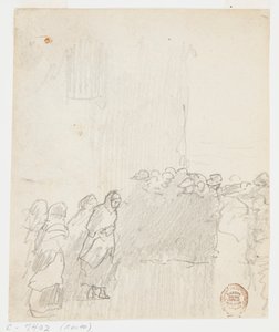 Homens e mulheres olhando para o mar, Cullercoats, Inglaterra de Winslow Homer