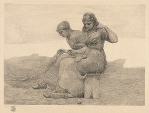 Emendando as lágrimas, 1888. de Winslow Homer