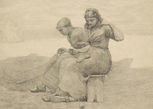 Emendando as lágrimas, 1888, provavelmente impresso c.1940 de Winslow Homer