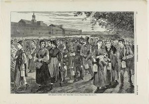 Vida nas fábricas de Nova Inglaterra - "Hora do sino" de Winslow Homer