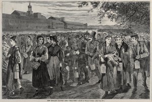 Vida na fábrica de Nova Inglaterra - Bell-Time, 1868. de Winslow Homer