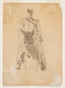Oficial e cabeça de um cavalo de Winslow Homer
