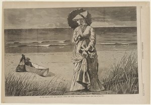 Na praia - Dois fazem companhia, três não de Winslow Homer