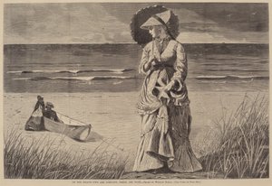 On the Beach - Two are Company, Three are None, publicado em 1872. de Winslow Homer