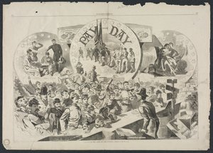 Dia de pagamento no exército de Potomac, 1863. de Winslow Homer
