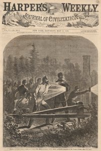 Rebeldes Fora de Suas Obras em Yorktown Reconhecimento com Lanternas Negras, de Harper de Winslow Homer