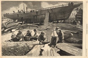 Construção naval, Gloucester Harbor, a partir de Harper de Winslow Homer