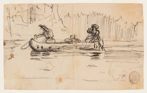 Vista Lateral da Canoa com Dois Homens de Winslow Homer