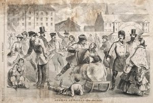 Patinando em Boston, 1859. de Winslow Homer