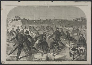 Patinando na lagoa de patinação feminina no Central Park, Nova York, 1860. de Winslow Homer