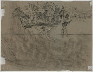 Escaramuça envolvendo um trem de vagões [verso] de Winslow Homer