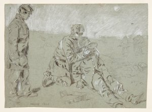 Soldado dando água a um companheiro ferido de Winslow Homer
