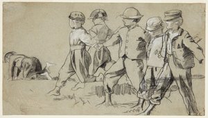 Estudo para "Snap the Whip" de Winslow Homer
