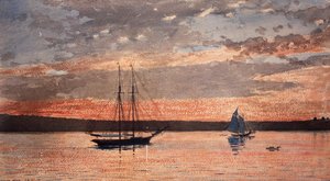 Pôr do sol em Gloucester de Winslow Homer