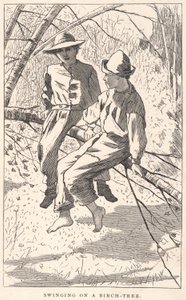 Baloiço numa bétula, de Our Young Folks, junho de 1867 de Winslow Homer