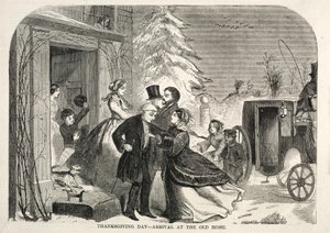 Dia de Ação de Graças - Chegada ao Lar Velho, 1858. de Winslow Homer