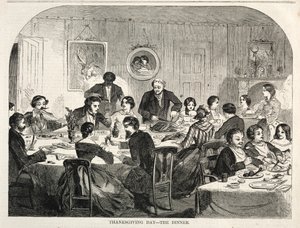 Dia de Ação de Graças - O Jantar, 1858. de Winslow Homer