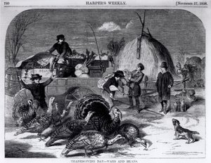 Thanksgiving Day: Ways and Means, de &39;Harper&39;s Weekly&39;, 27 de novembro de 1858 de Winslow Homer
